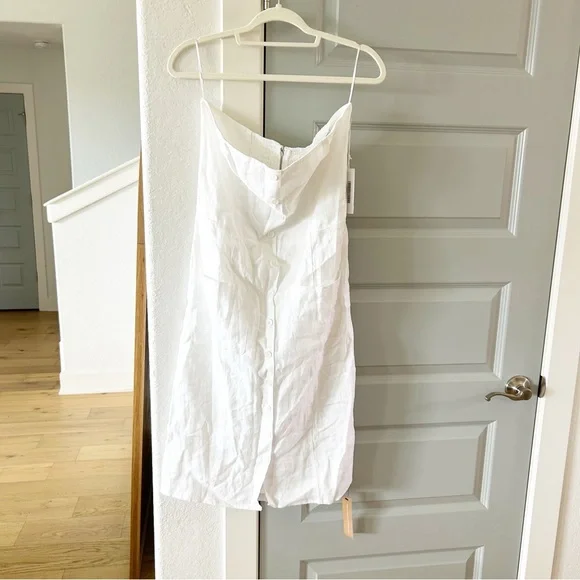 NWT Reformation Prescott Linen Button Front Midi Dress White - Picture 2 of 4